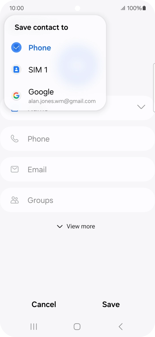 Press the required Google account.