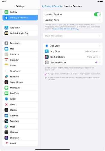 Press the required app.