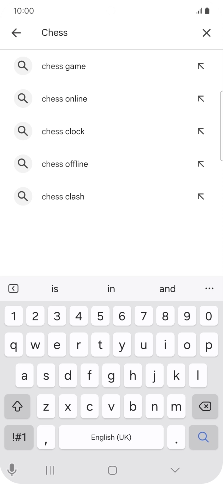 Key in the name or subject of the required app and press the search icon.