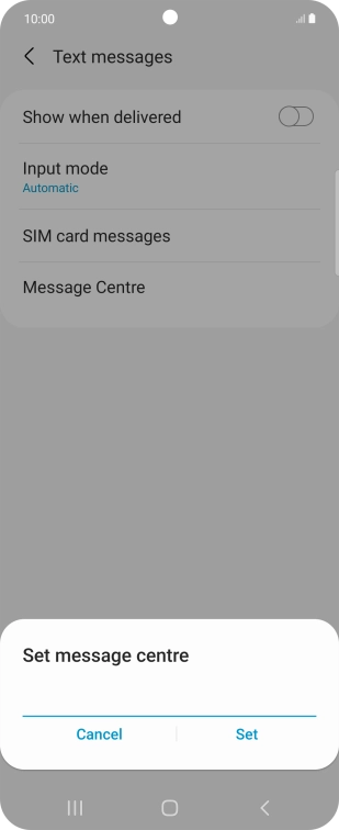 Key in +447958879879 and press Set.