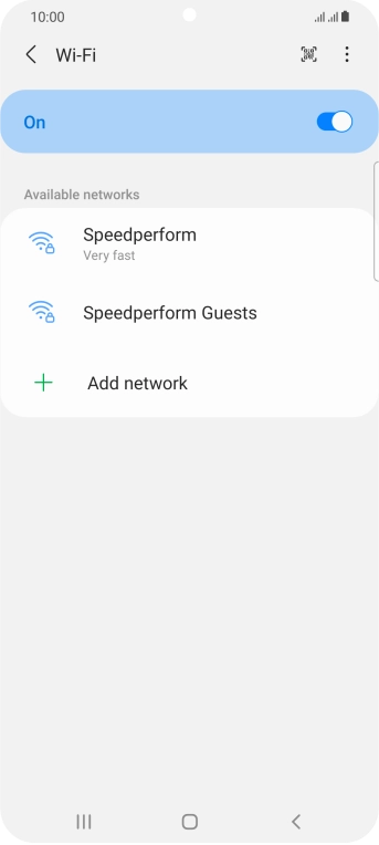 Press the required Wi-Fi network.
