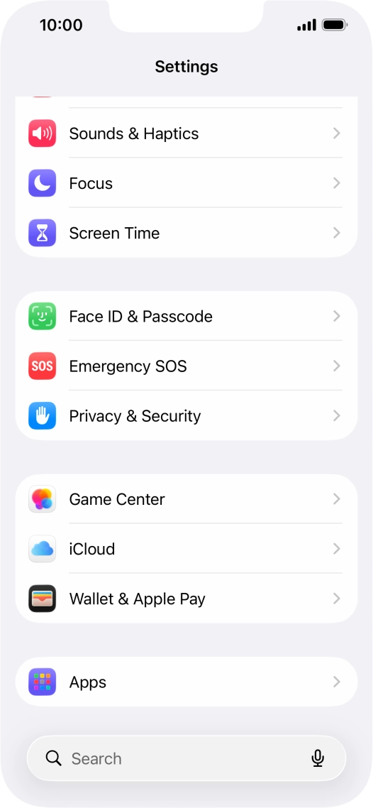 Press Face ID & Passcode.
