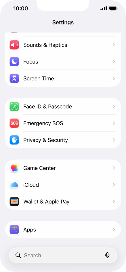 Press Face ID & Passcode.