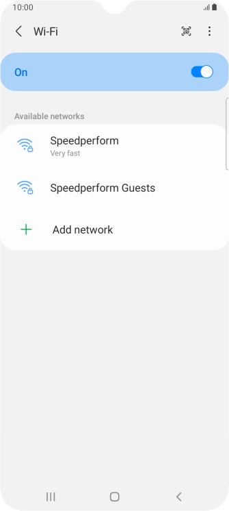 Press the required Wi-Fi network.