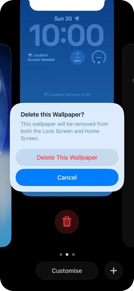 Press Delete This Wallpaper.