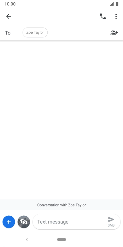 Press the text input field and write the text for your SMS.