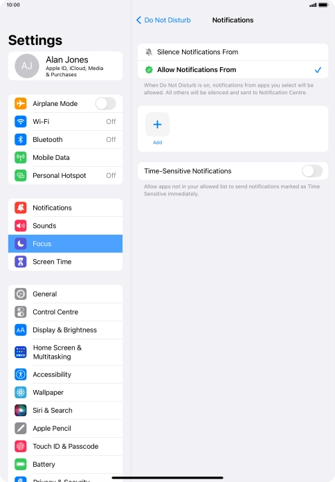 Press the indicator next to 