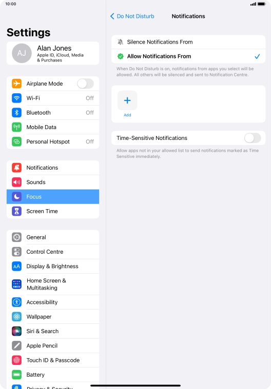 Press the indicator next to 