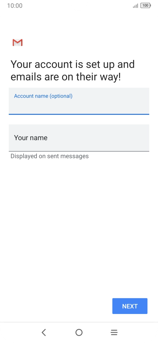 Press Your name and key in the required sender name.