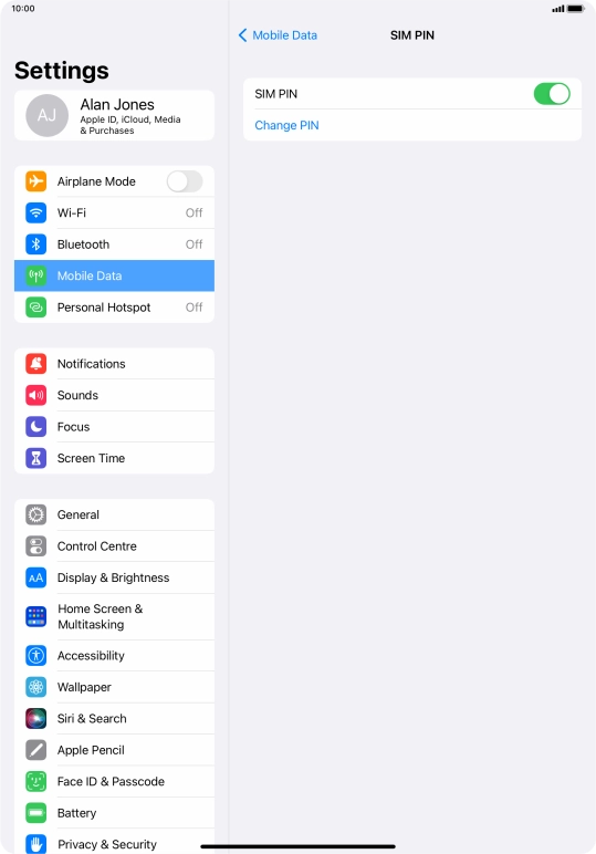 Press the indicator next to 