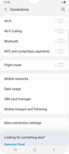 Press Mobile Hotspot and Tethering.