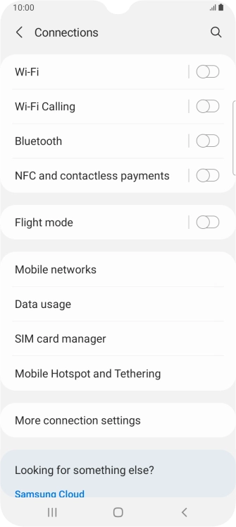Press Mobile Hotspot and Tethering.