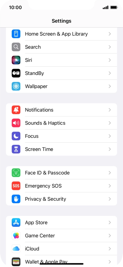 Press Face ID & Passcode.