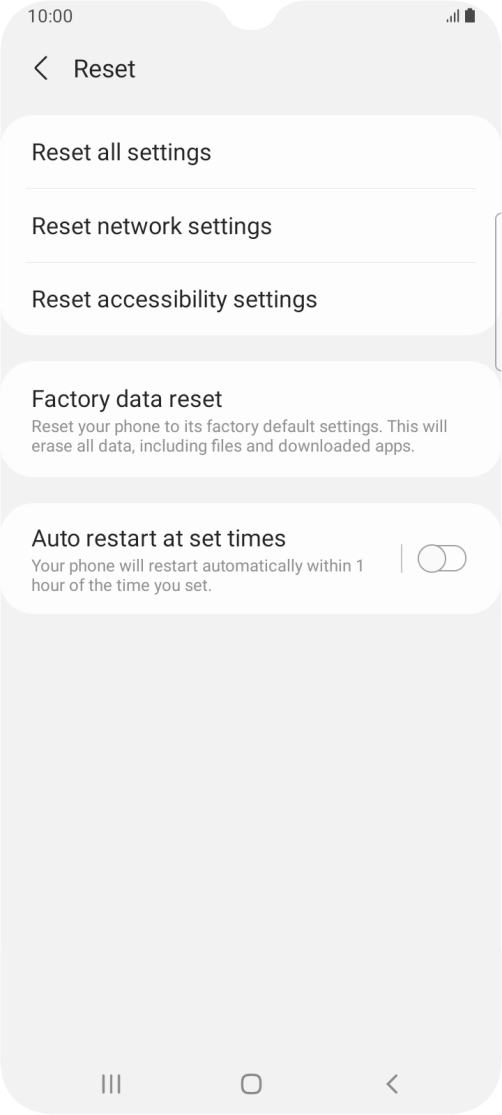 Press Factory data reset.