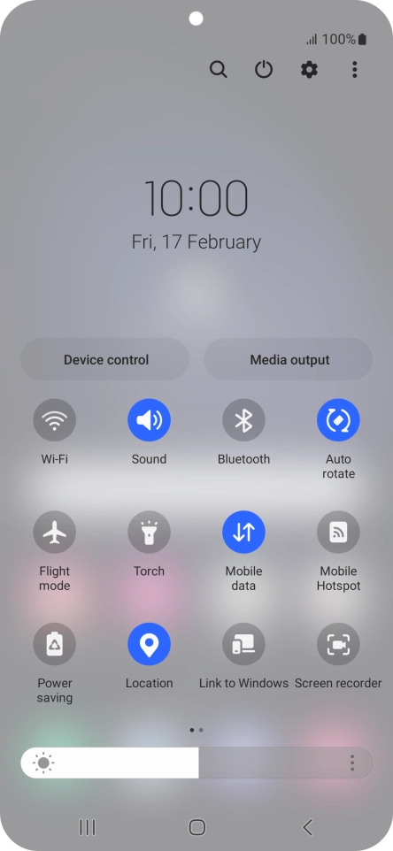 Press the settings icon.