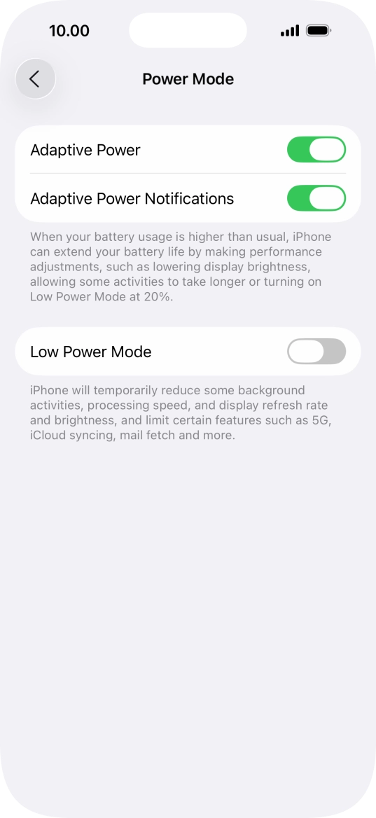 Press the indicator next to 
