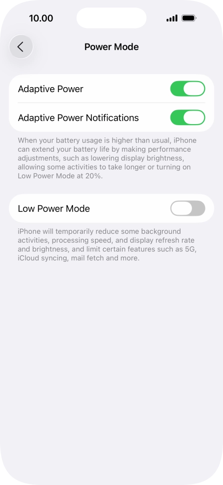Press the indicator next to 
