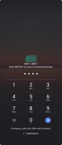 If you're asked to key in your PIN, do so and press arrow right. The default PIN is 1111.