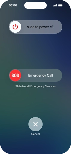 Press and drag the power off icon right.