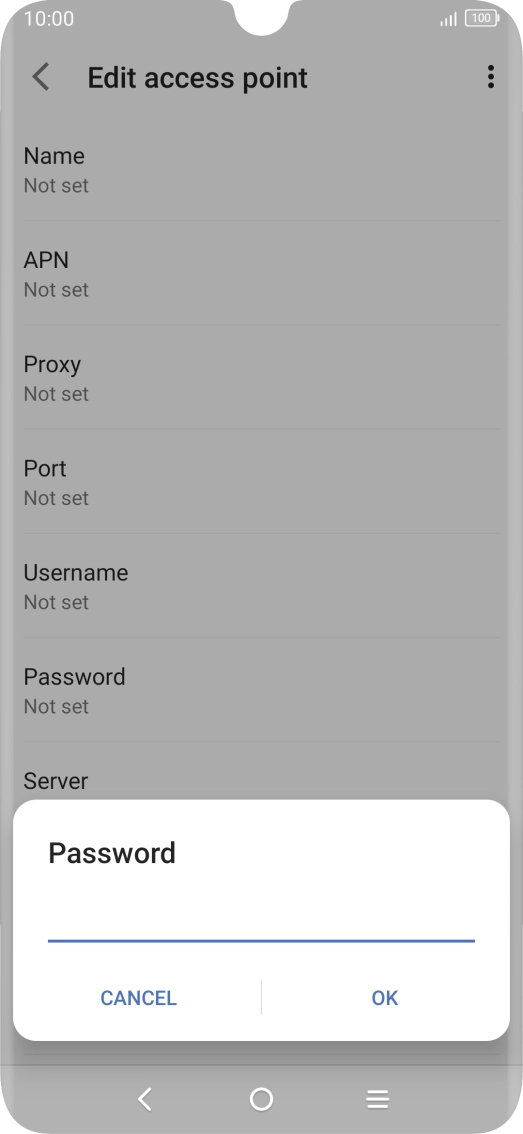 Key in secure and press OK.