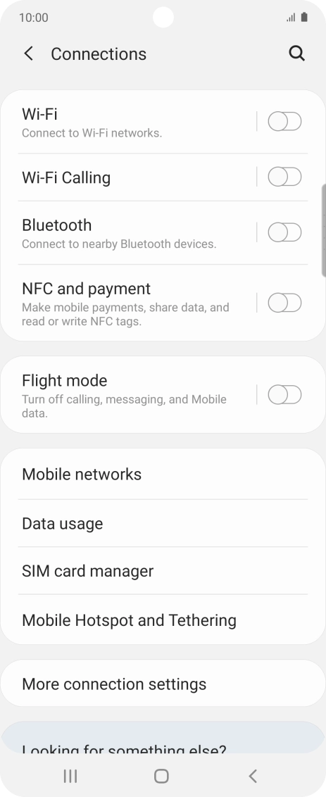 Press Mobile networks.