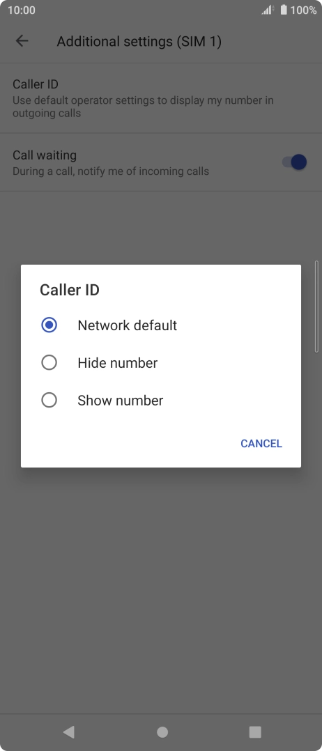 Press Show number to turn on caller identification.