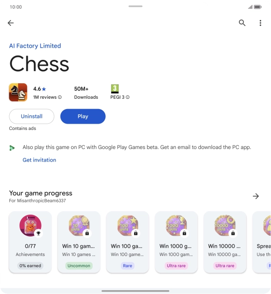 Press Uninstall.