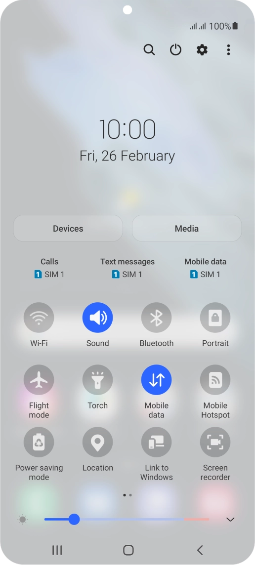 Press the settings icon.