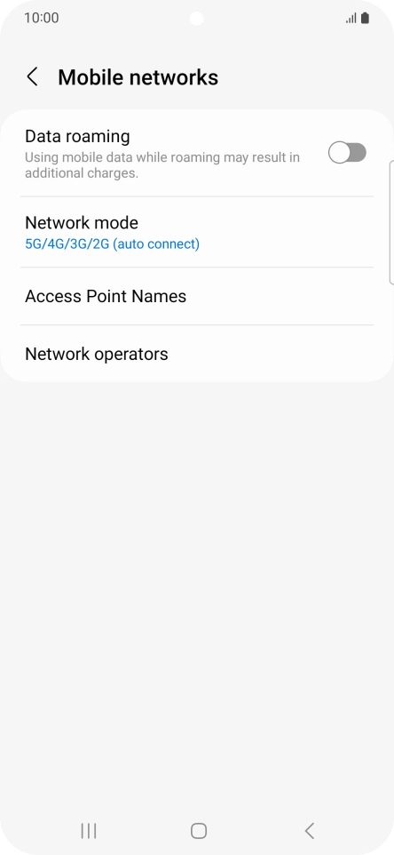 Press Network mode.