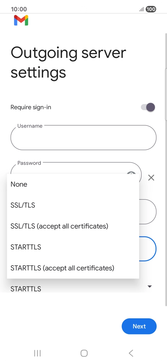 Press SSL/TLS.