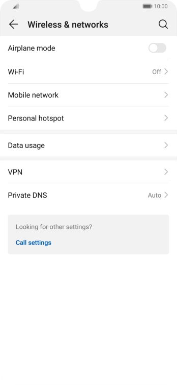 Press Data usage.