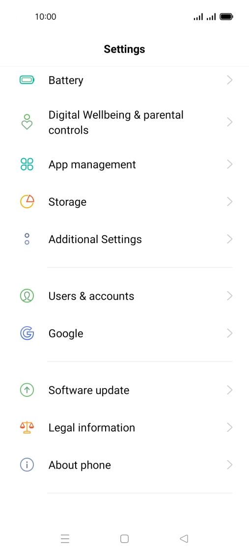 Press Software update. If a new software version is available, it's displayed. Follow the instructions on the screen to update the phone software.