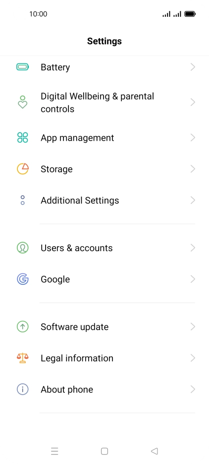 Press Software update. If a new software version is available, it's displayed. Follow the instructions on the screen to update the phone software.