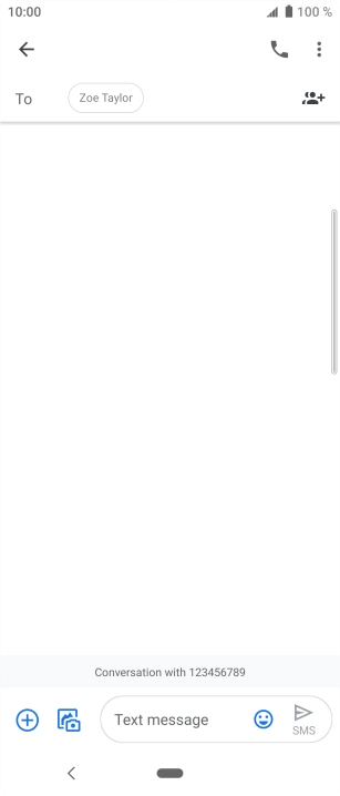 Press the text input field and write the text for your SMS.