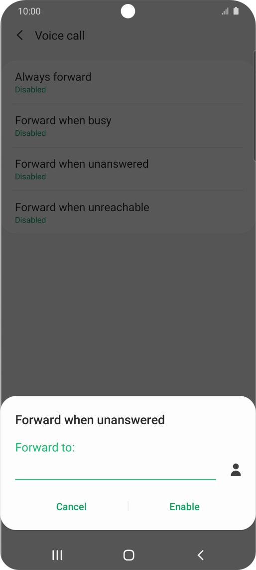 Key in +447953222222 and press Enable.