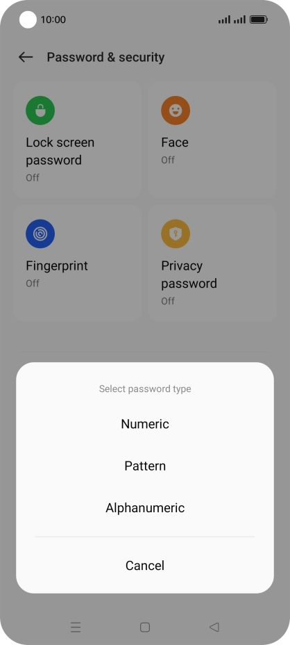 Press the required phone lock code and follow the instructions on the screen to create an additional phone lock code.