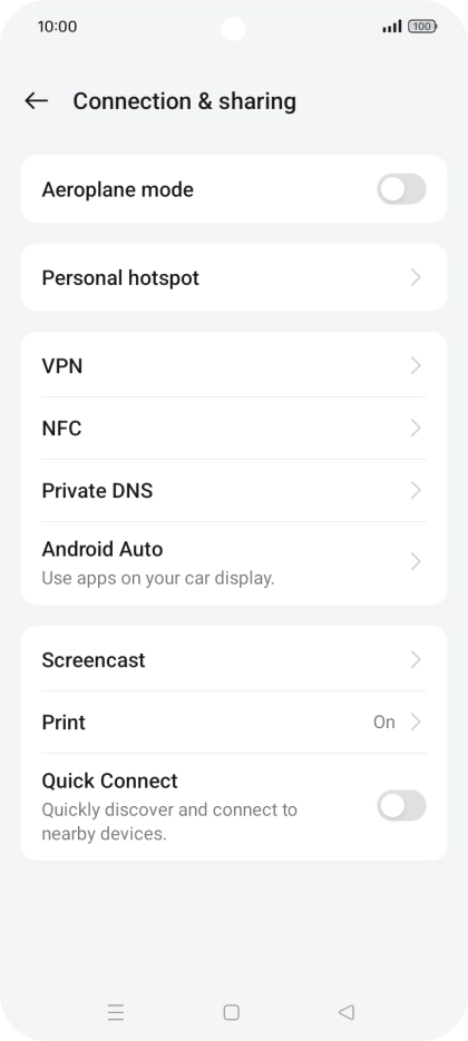 Press Personal hotspot.