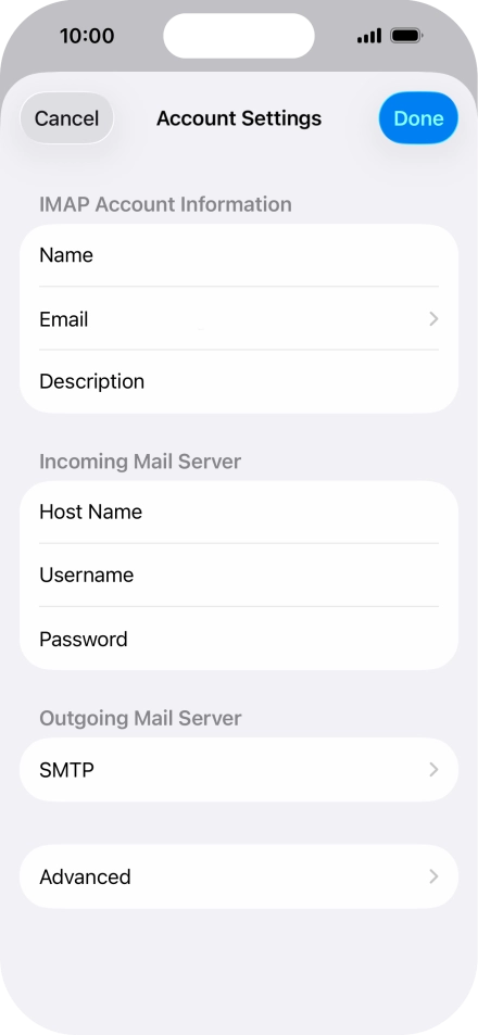 Press SMTP.
