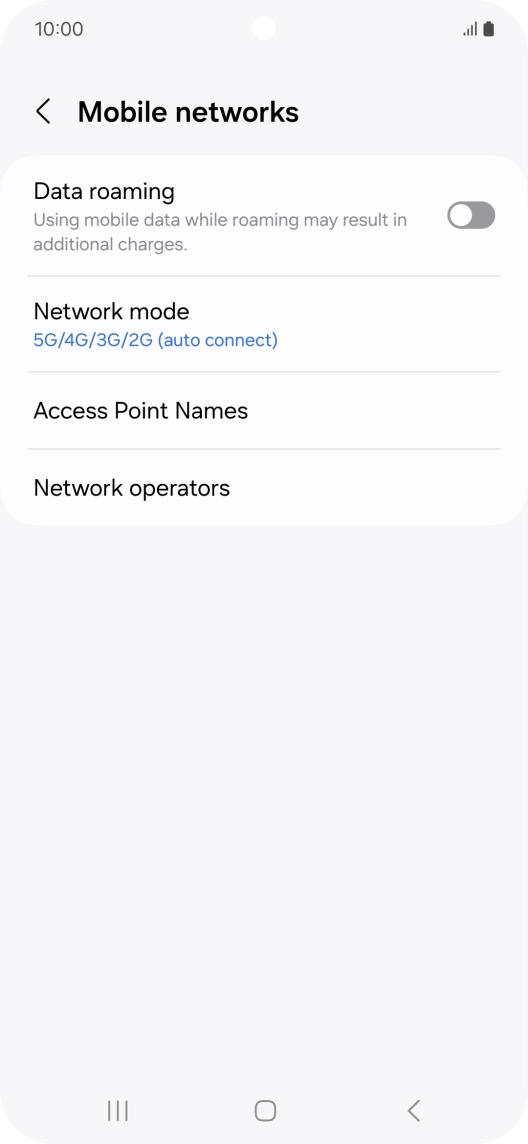 Press Network mode.