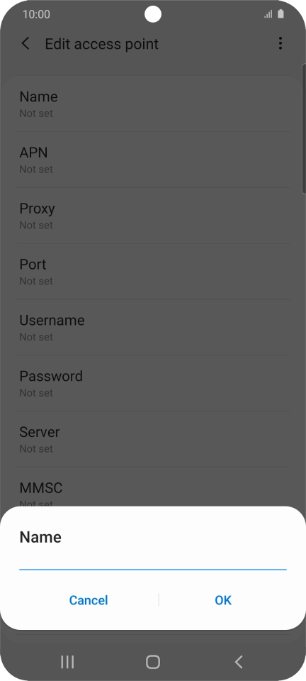 Key in EE Internet and press OK.