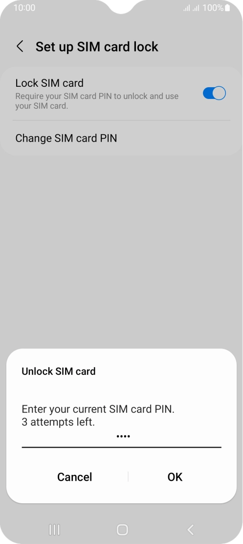 Key in your PIN and press OK. The default PIN is 1111.