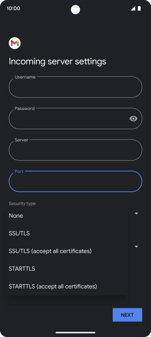 Press None.