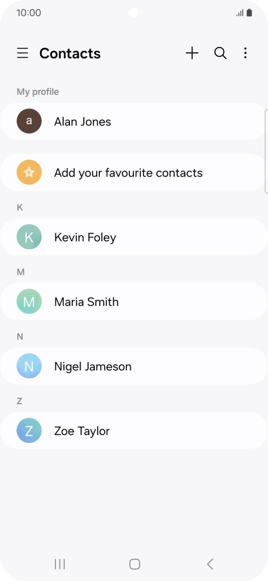 Press the new contact icon.