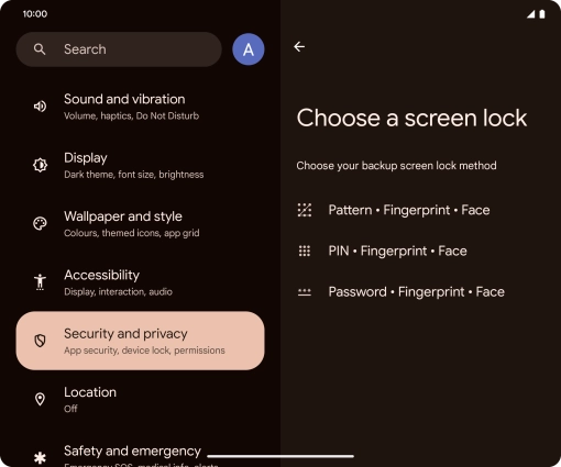 Press the required phone lock code and follow the instructions on the screen to create an additional phone lock code.