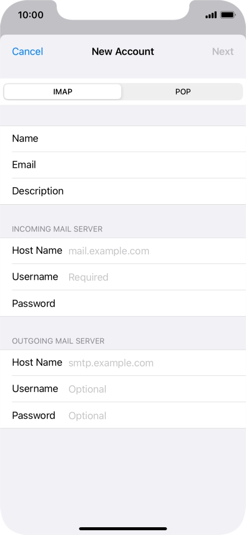 Press IMAP.