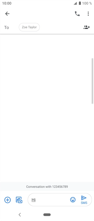 Press the send icon when you've finished your SMS.