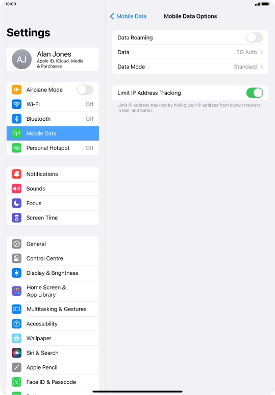 Press Data Mode.