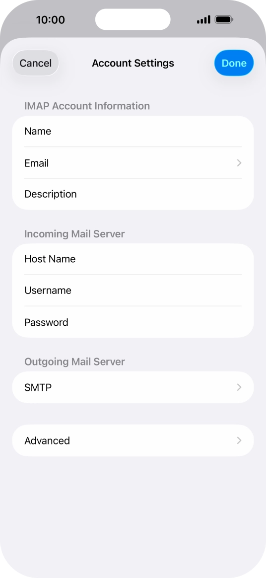 Press SMTP.