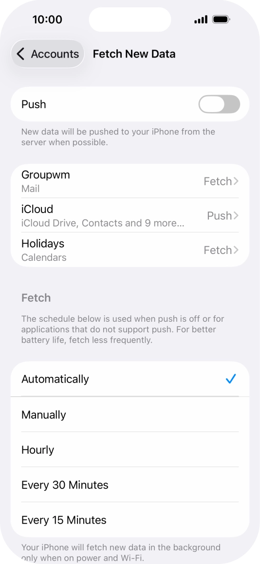 If you turn off the function, press the required setting.