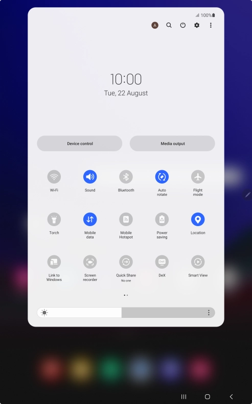 Press the settings icon.